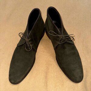 TO BOOT GREEN SUEDE, TIE UP BOOTS SIZE 12 D